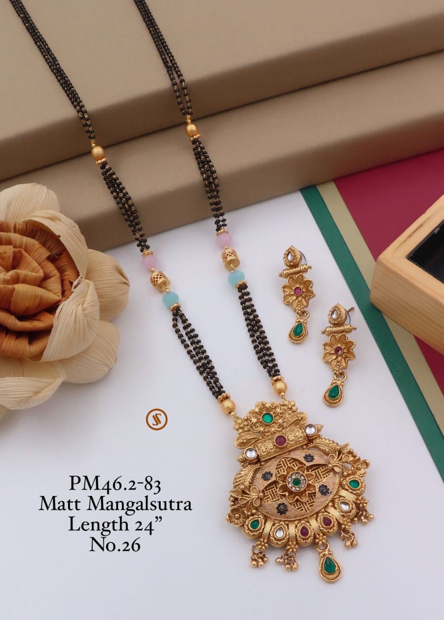 PM 47 Matte Designer  Mangalsutra Wholesale Shop In Surat
